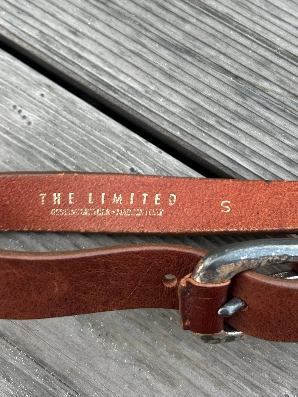 Vintage Italian Leather Belt Brown Western Silver Buckle Limited Made in Italy